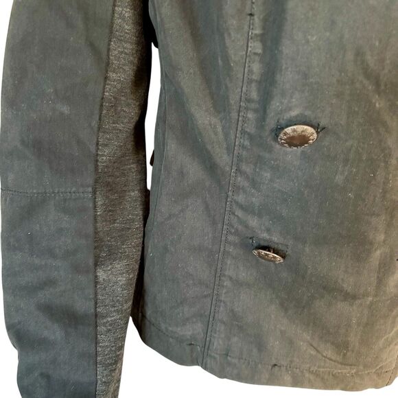 Free People Size 8 Black Cotton Moto Motorcycle Jacket Coat - Picture 6 of 9